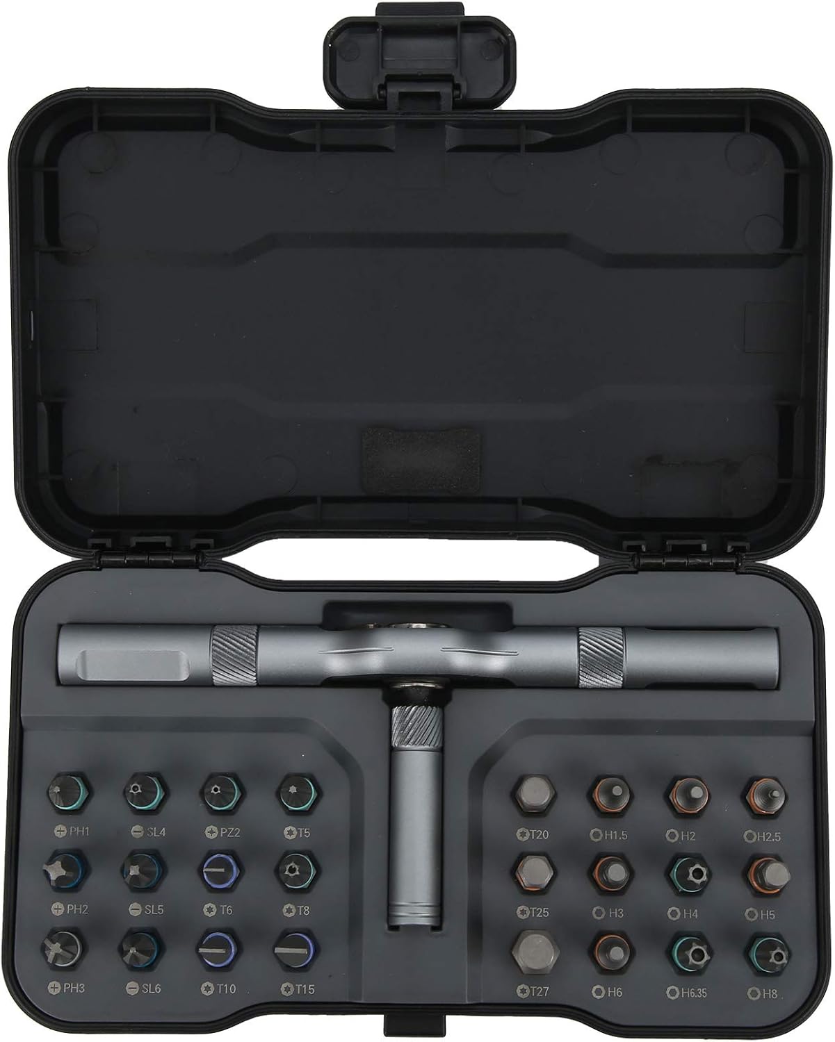 Hyuduo 24-in-1 Ratcheting Screwdriver Sets, Bit, Ratchet Screwdriver Phone Pc Repair Tool, Multipurpose Repair Tool Manual Hardware with Handle Rs1,Screwdriver Set