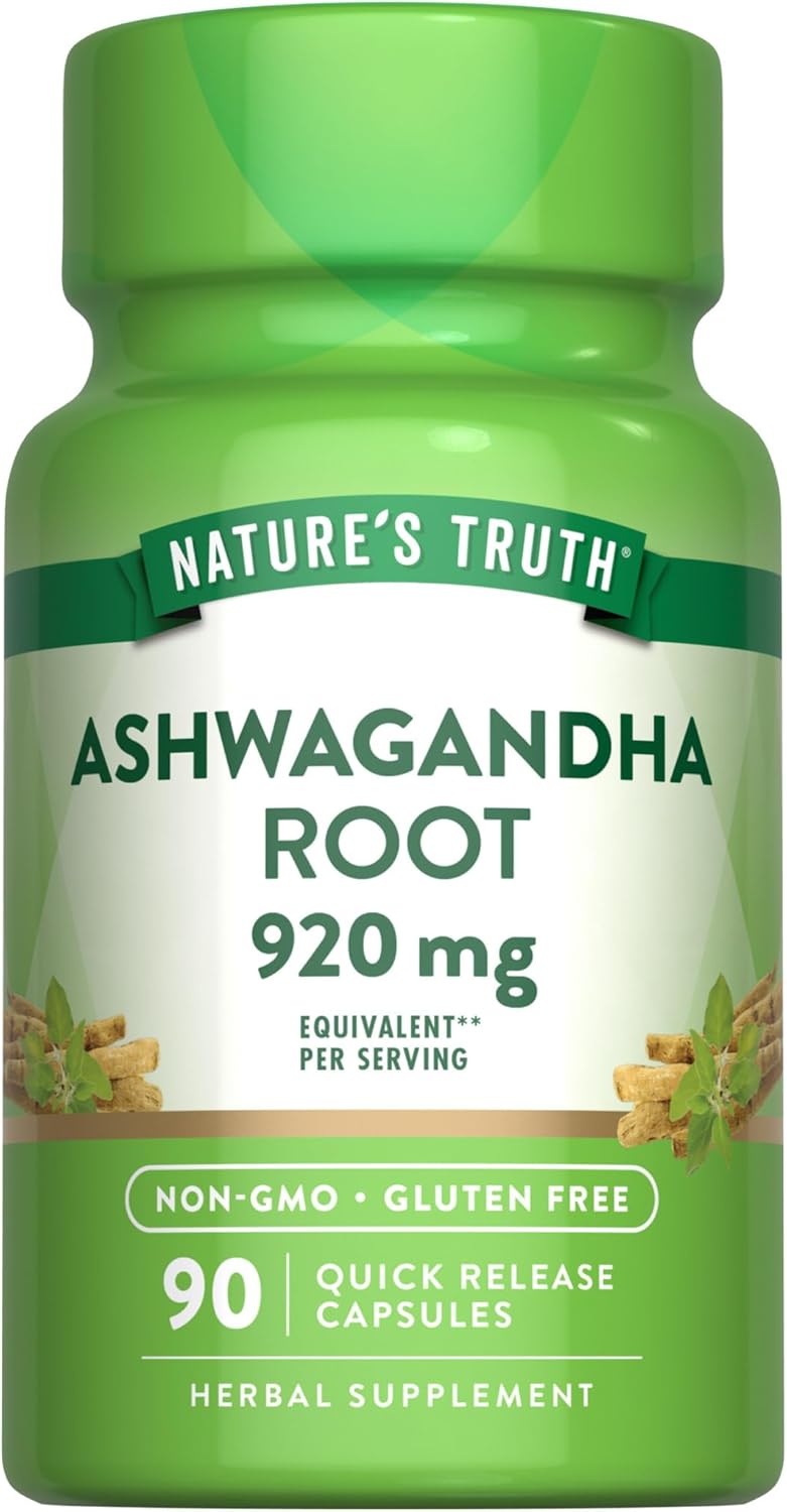 Nature's Truth Ashwagandha Capsules | Herbal Supplement | 90 Count | Non-GMO & Gluten Free