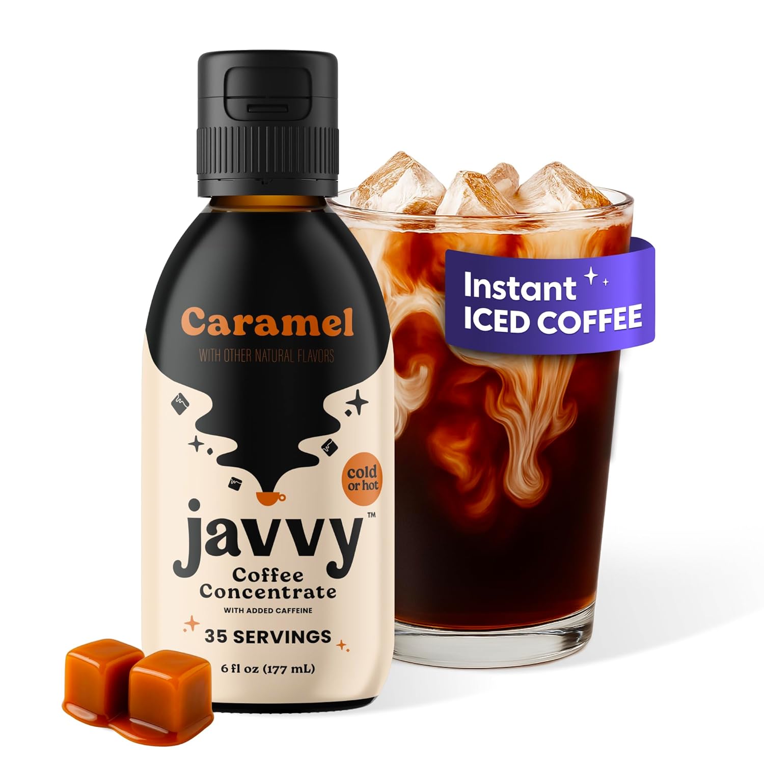 Coffee Concentrate - Cold Brew Coffee, Perfect for Hot or Iced Instant Coffees, Hot Drinks, Cold Brew Concentrate, 35 Servings - Caramel