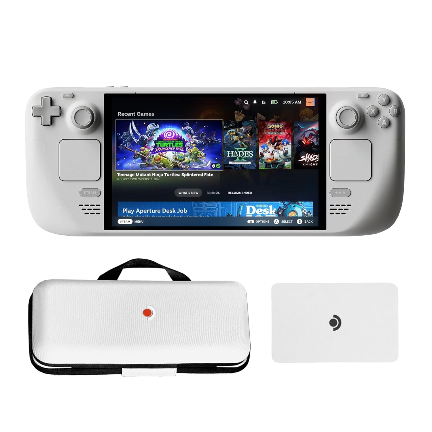 Steam Deck Limited Edition 1TB OLED White Handheld Console with Exclusive Carry Case and Microfiber Cleaning Cloth - Special UK Edition Console Region Free Hardware with USA Plug [video game] [video game] [video game]