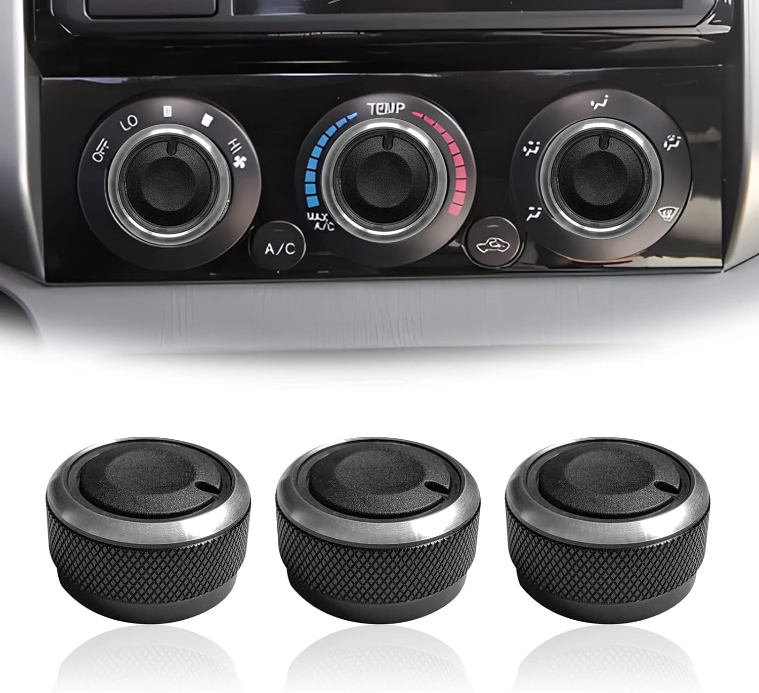 3Pcs Control Knob Heater A/C or Fan, Heater Air Conditioning Button Compatible with Toyota Tacoma Knob Toyota Tacoma Accessories 2005-2015