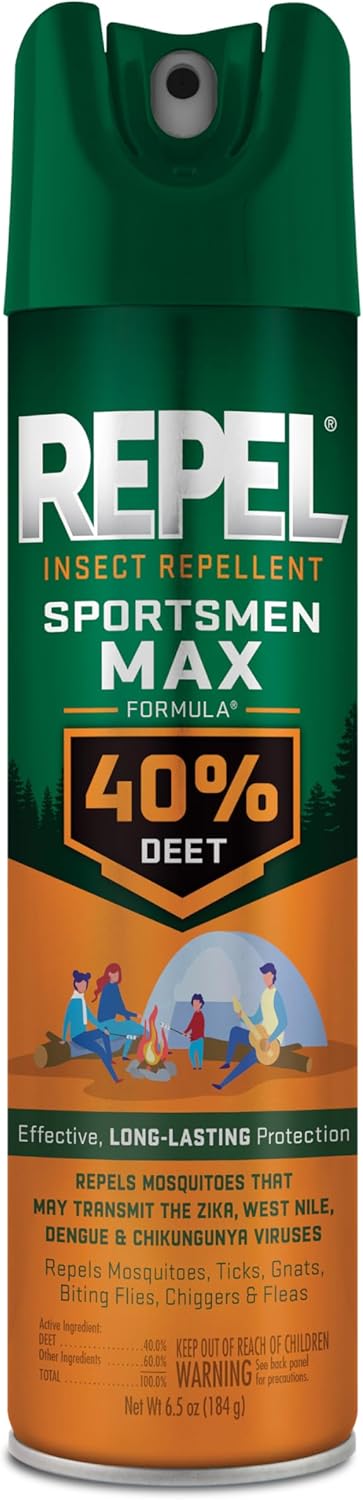 Sportsmen Max Insect 6.5-oz Aerosol 40% DEET, 12-PK, Pack of 12, clear