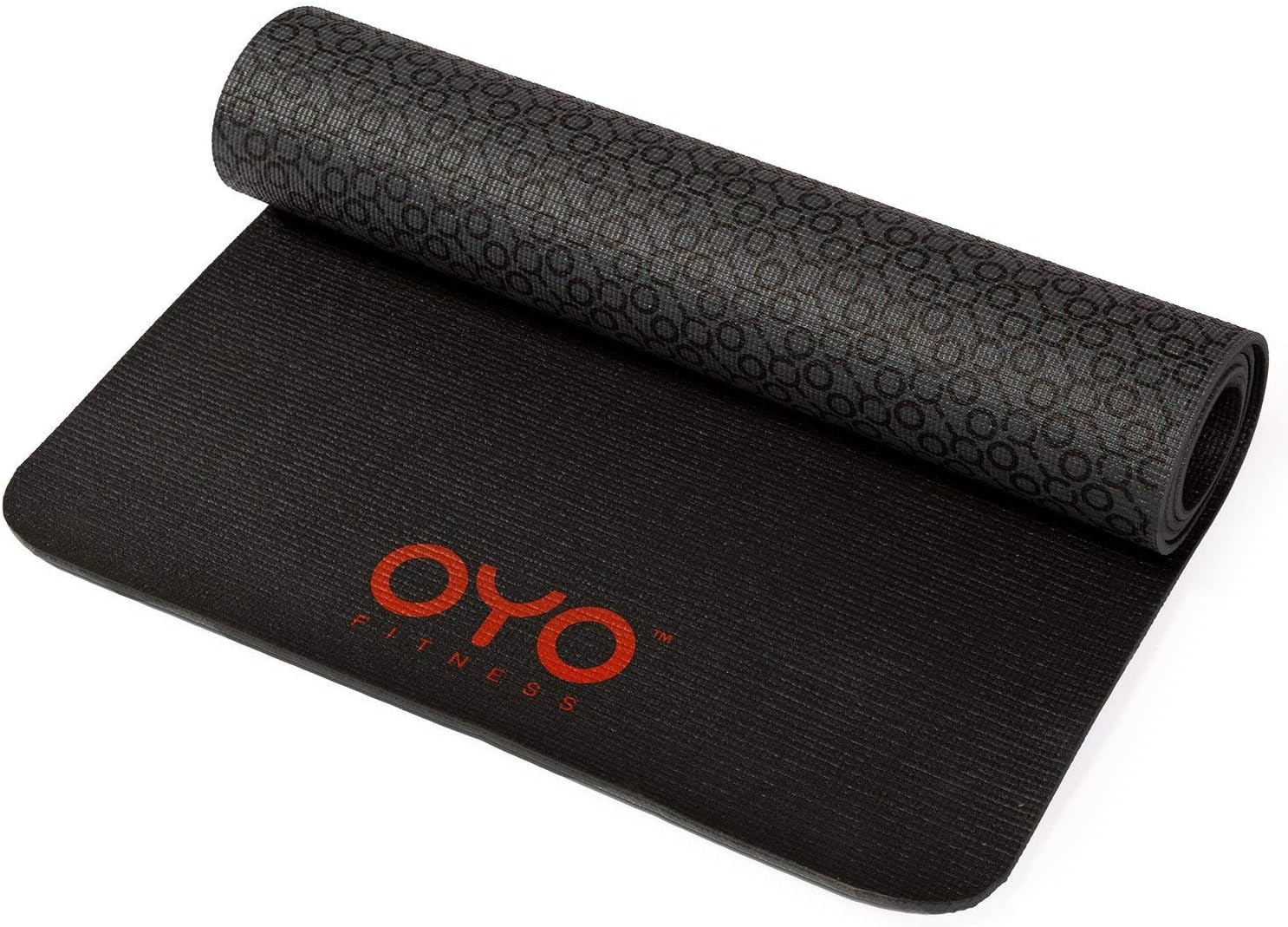 OYO Fitness Performance Exercise Mat/Yoga Mat (PVC, Reversible, Two-Tone Grey/Black, Non-Slip, 6mm / 1/4 Inch Thick)