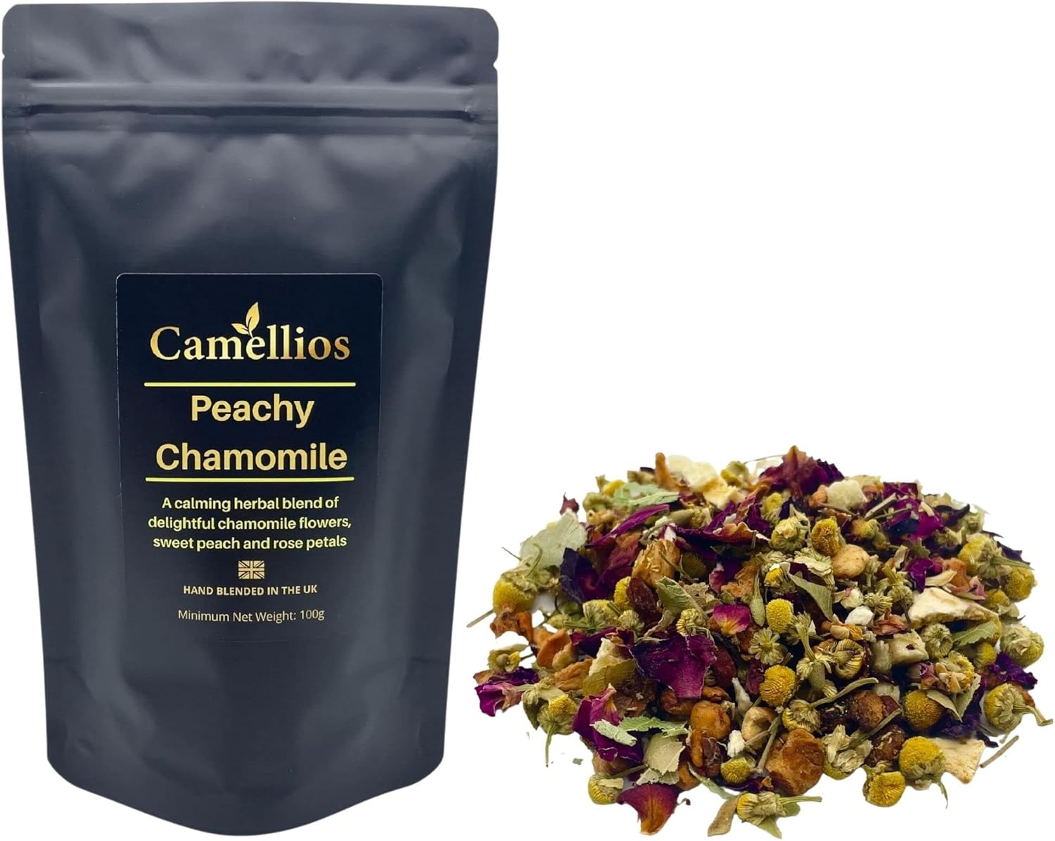 Peachy Chamomile Tea, Herbal Loose Leaf Tea, Camellios (100g)