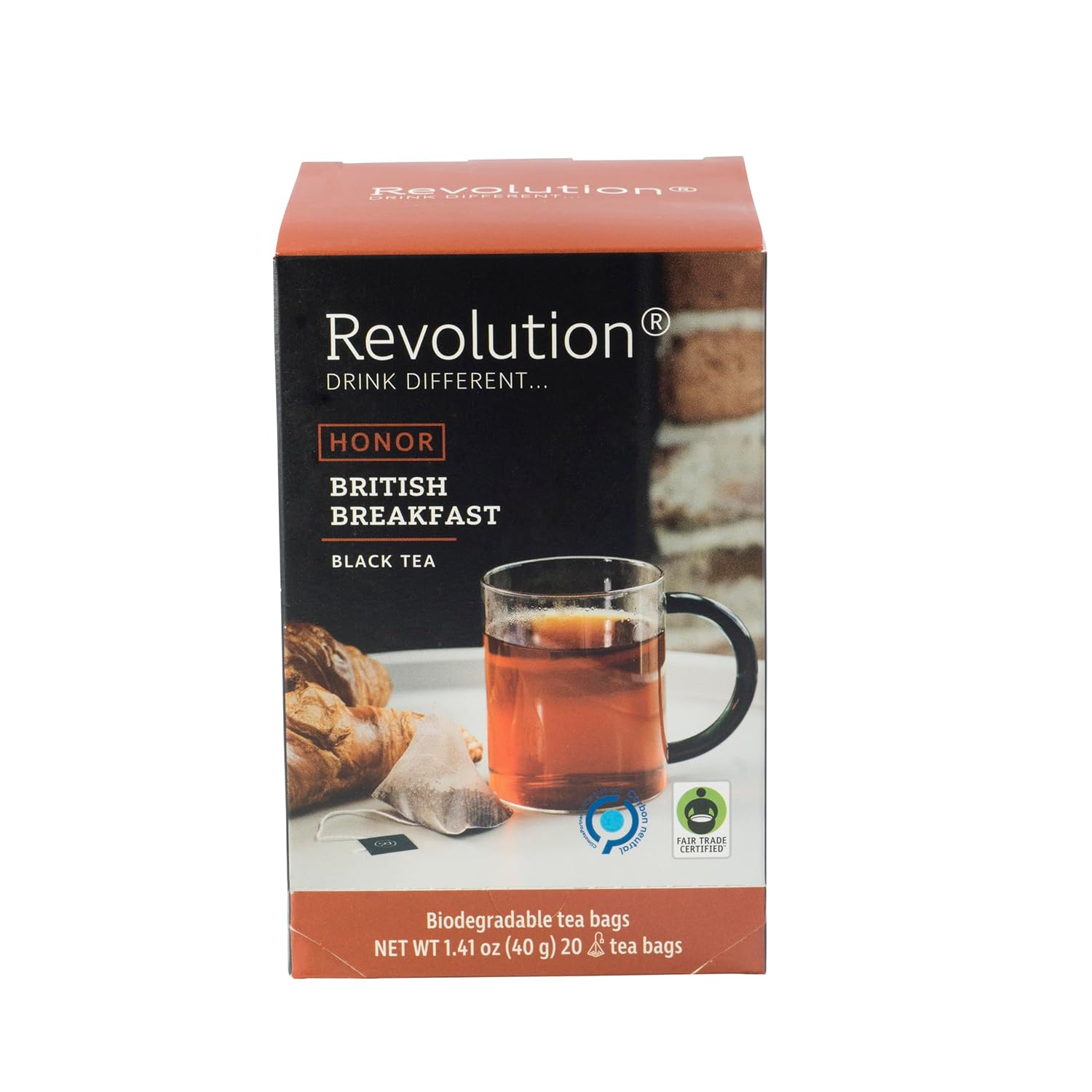 REVOLUTION TEA® English Breakfast Tea [THE ORIGINAL] – British Breakfast – Premium Full Leaf Tea – Biodegradable Infuser Tea Bags – Black Tea – 20 Bags