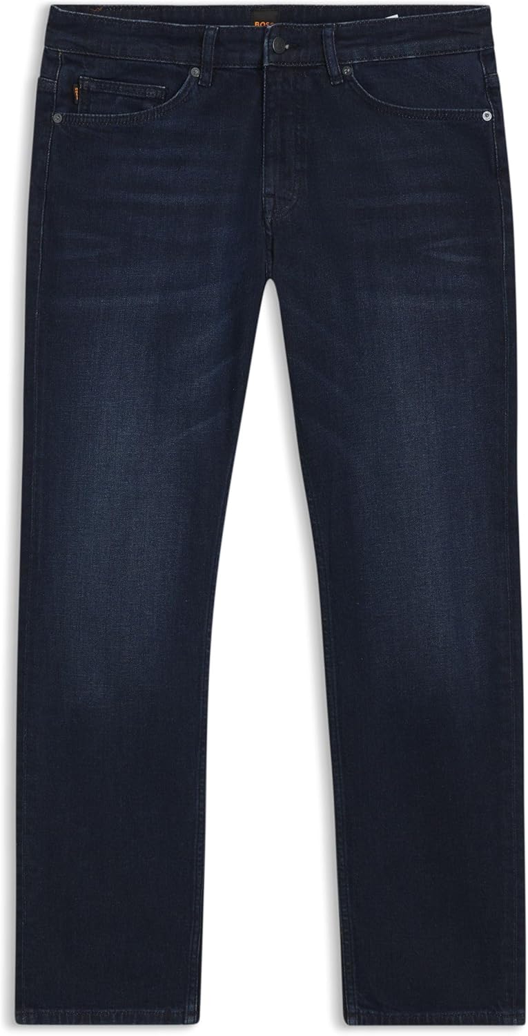 BOSS Mens Delaware BO Delaware Dark-Blue Slim-fit Jeans in Comfort-Stretch Denim