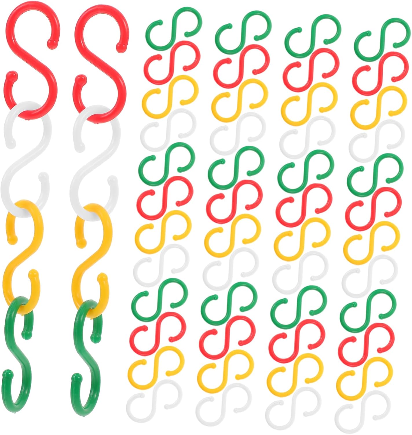 OSOLADY 100pcs Plastic S Hooks for String Lights Vibrant Hanging Hooks for Snacks Plants Easy Installation for Supermarket Displays Plastic Hangers