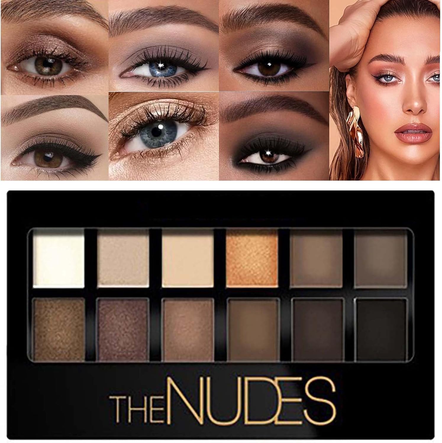 Natrcollor Smoky Brown Nude Eyeshadow Palette, 12 Highly Pigmented Matte, Waterproof & Long Lasting Shades, Perfect for Smoky Eye Looks, Endless Possibilities, Lasting Flawless Look