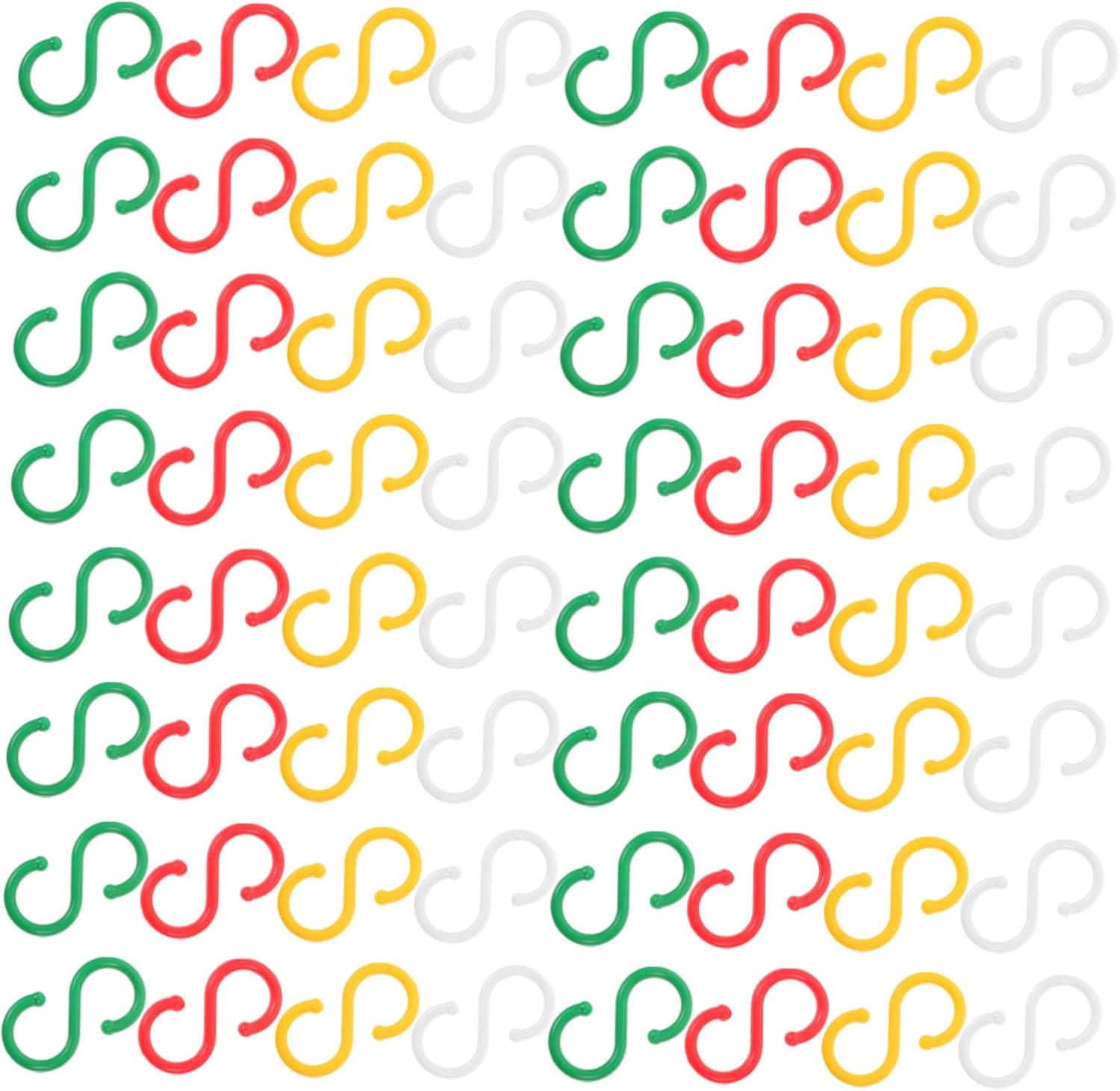 VALICLUD 100pcs Heavy Duty Plastic S Hooks for Hanging Hooks for Jewelry Snacks and String Lights Easy Installation with Displays for Supermarket Shelves and Outdoor Use