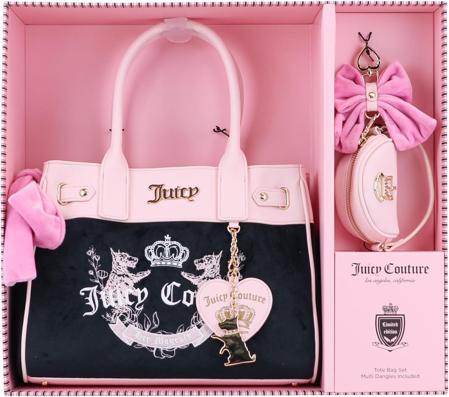 Juicy Couture Womens Heritage Tote Set, Stylish & Spacious Purse