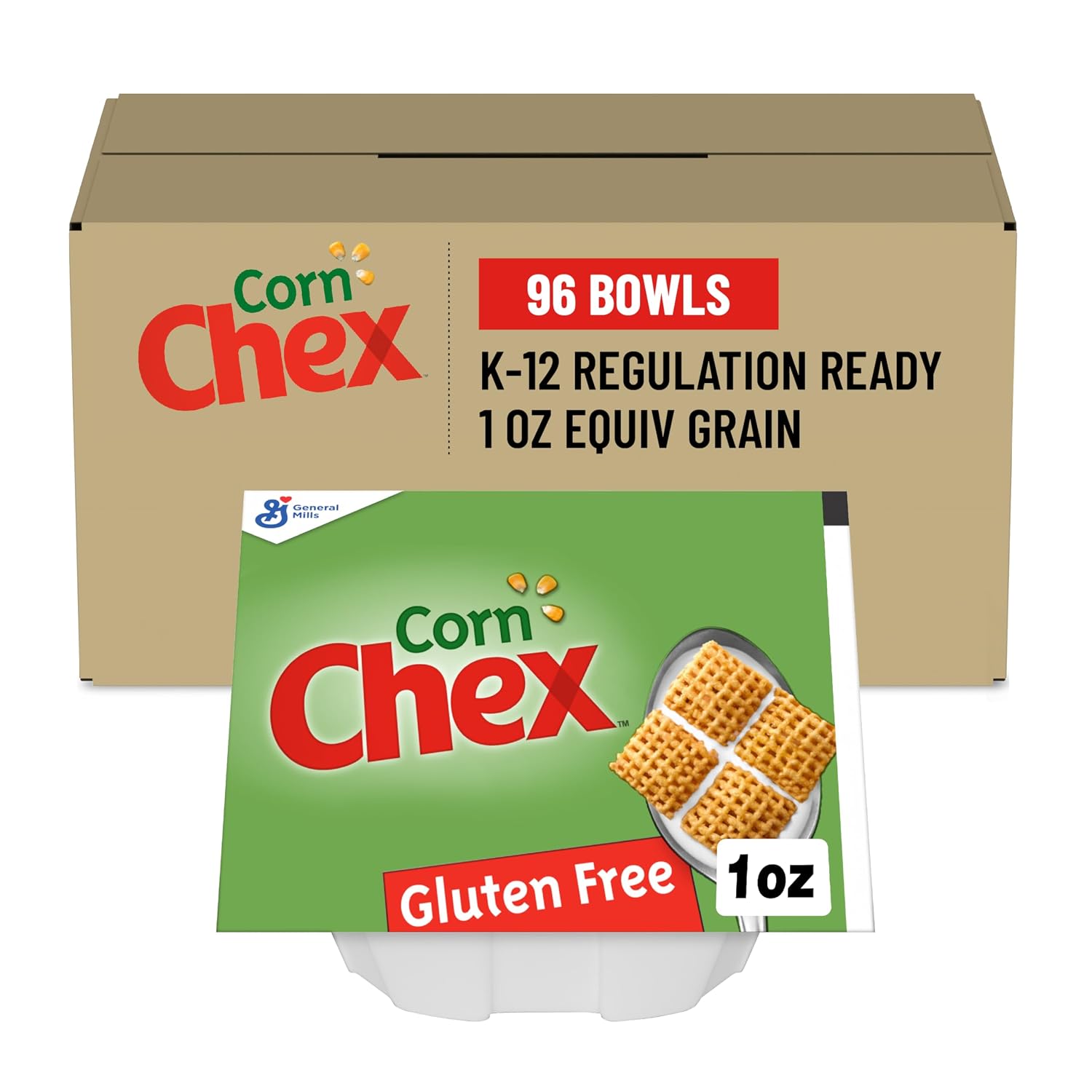 Corn Chex Cereal, Single Serve Foodservice Bowlpak, 96 Ct, 6 lb Case