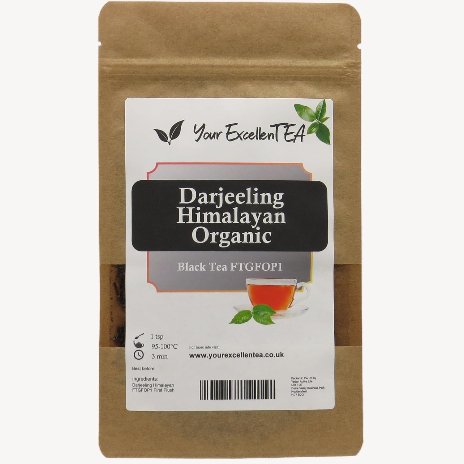 Your ExcellenTEA - Darjeeling Himalayan Organic Black Loose Leaf Tea Indian First Flush Leaves FTGFOP1-150g