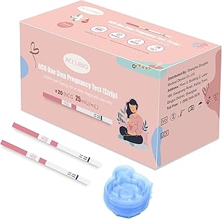 Pregnancy Test Strips with Urine Cups, hCG Detection Home Pregnancy Test, Sensitive & Over 99% Accurate, 20 Count Individually Wrapped, Rapid Prenancy Tests Kit 5mm Wider 25mIU/mL
