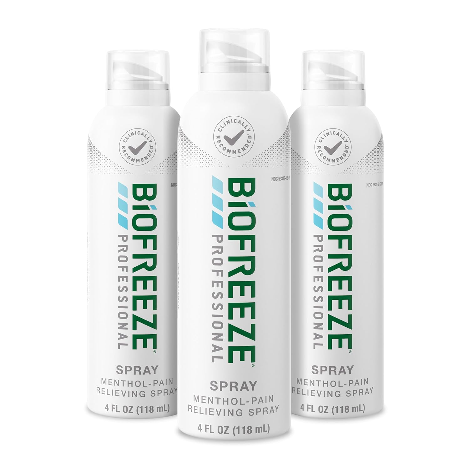 Biofreeze Professional Pain Relief Spray for Knee, Neck, Hip, Joint, Shoulder, & Simple Backache, Arthritis Pain Reliever, Sore Muscle Relief, Colorless Menthol Spray 4 Fl Oz (Pack of 3)