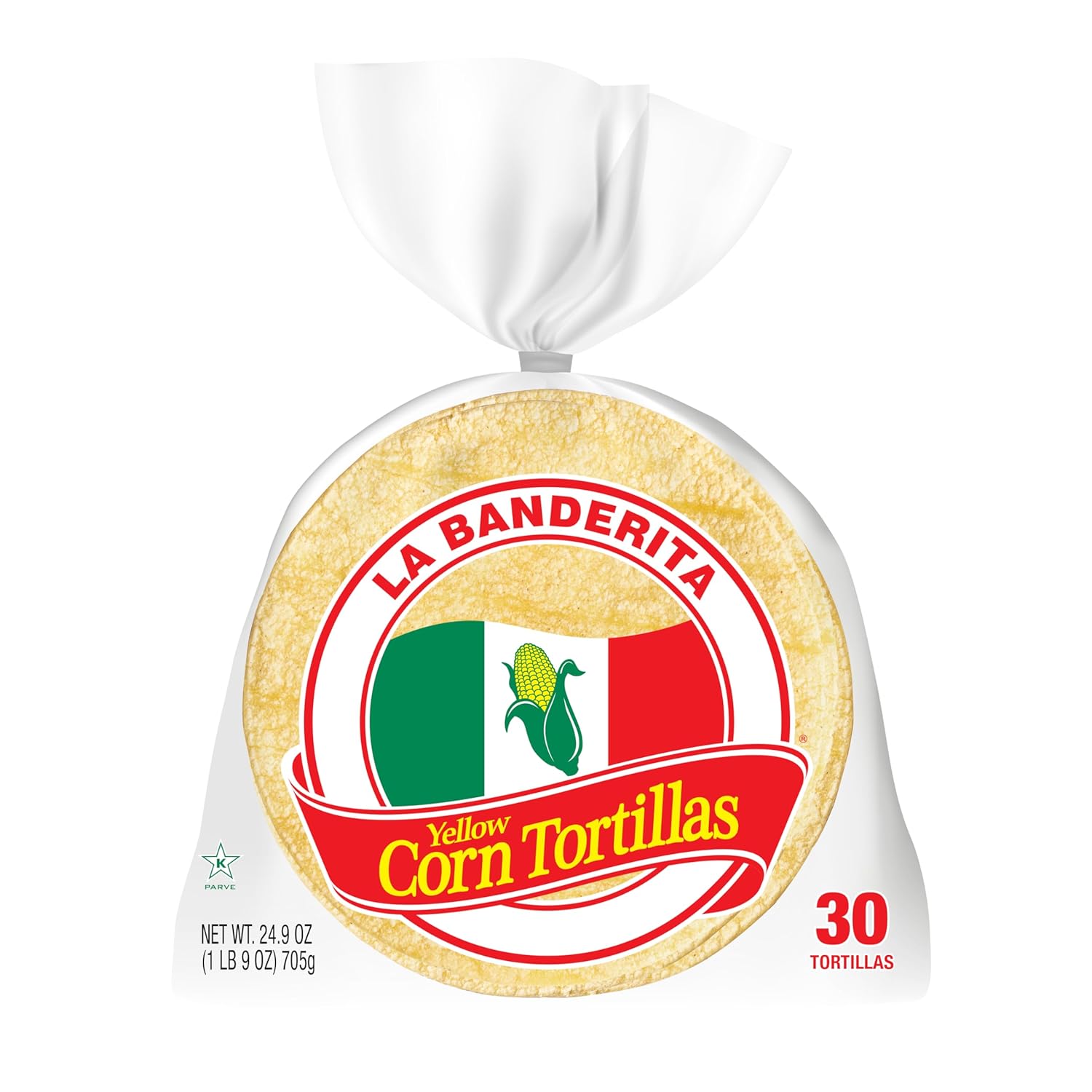 La Banderita® Yellow Corn | 5.5" Size Corn Tortillas | 24.9 oz.| 30 Count (Pack of 12)