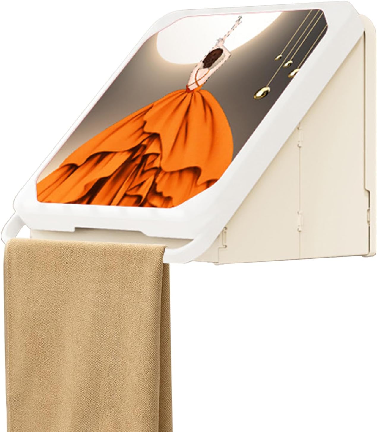 Foldable Box Organizer, Clothes Holder Container, Space Saving Container, Durabled Handles with Zipper Closure for Dorm Bathroom Pantry Bedroom Entryway Travel, 16.54x14.96 Inches