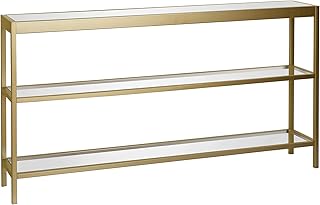 Henn&Hart 55" Wide Rectangular Console Table in Brass, Entryway Table, Accent Table for Living Room, Hallway