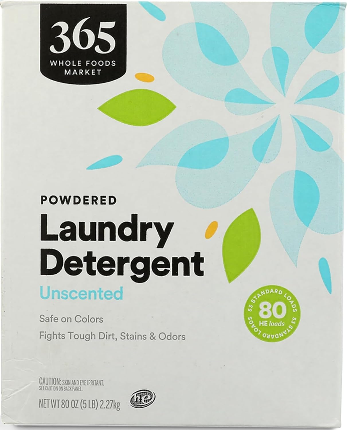 365 by Whole Foods Market, Powdered Laundry Detergent, Unscented, 80 HE Loads, 80 Ounce