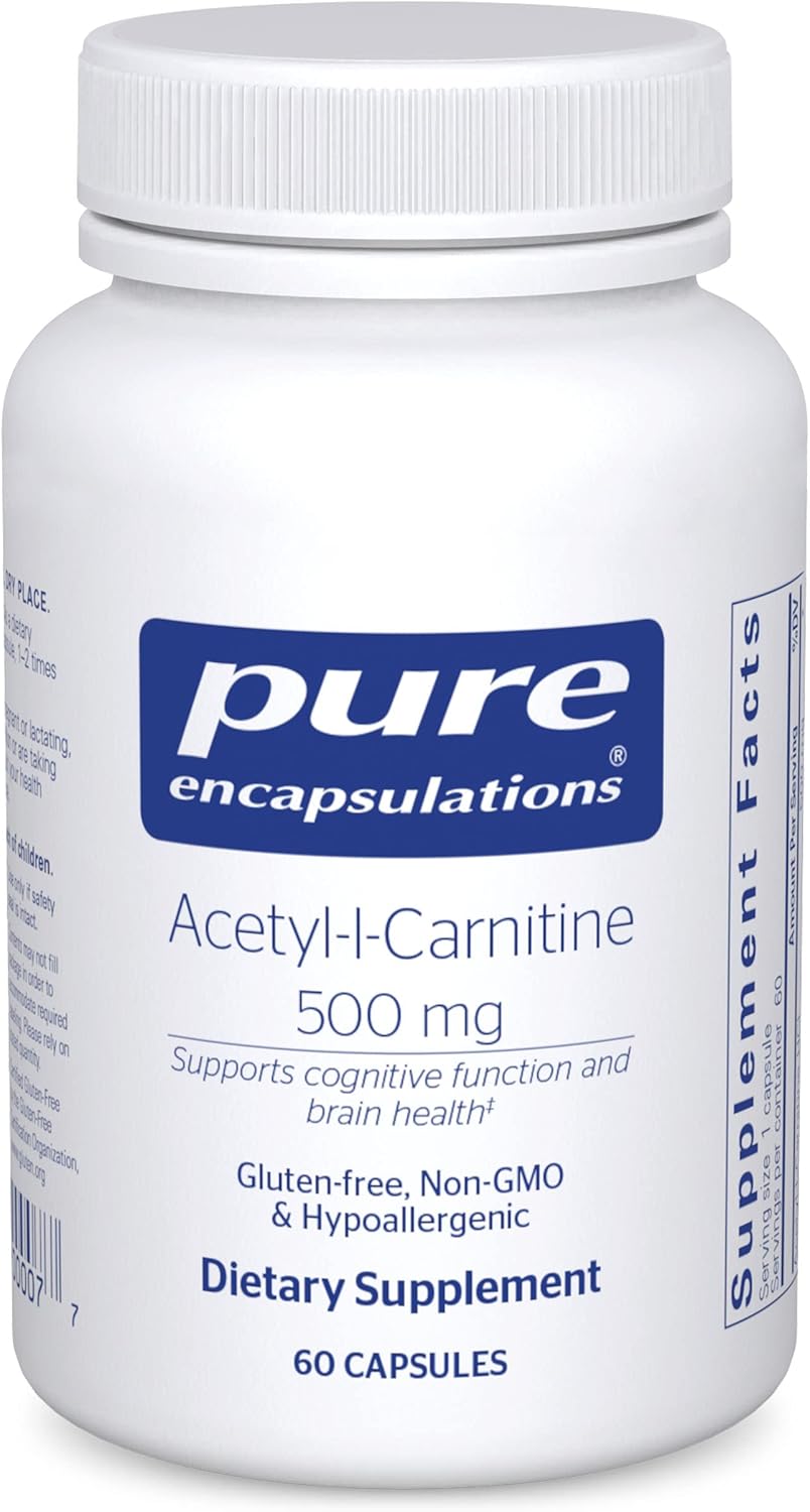 Pure Encapsulations Acetyl-L-Carnitine 500 mg - Memory & Brain Supplement - Brain Support & Focus* - Gluten Free & Non-GMO - 60 Capsules
