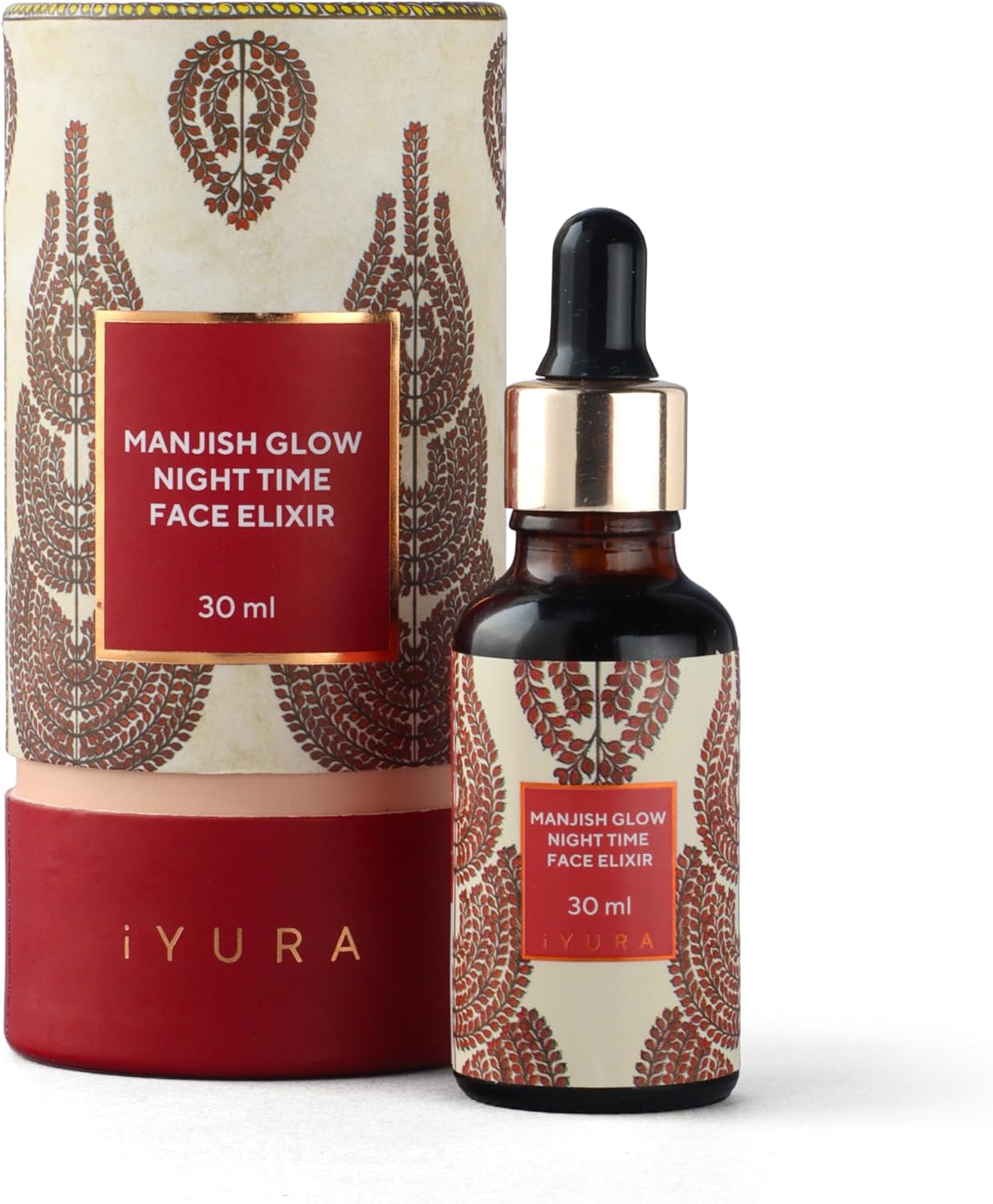 iYURA Manjish Glow Night Time Face Elixir | Moisturising Face Oil | For Dewy and Clear Looking Skin | With Manjistha & Lemon | 30ml