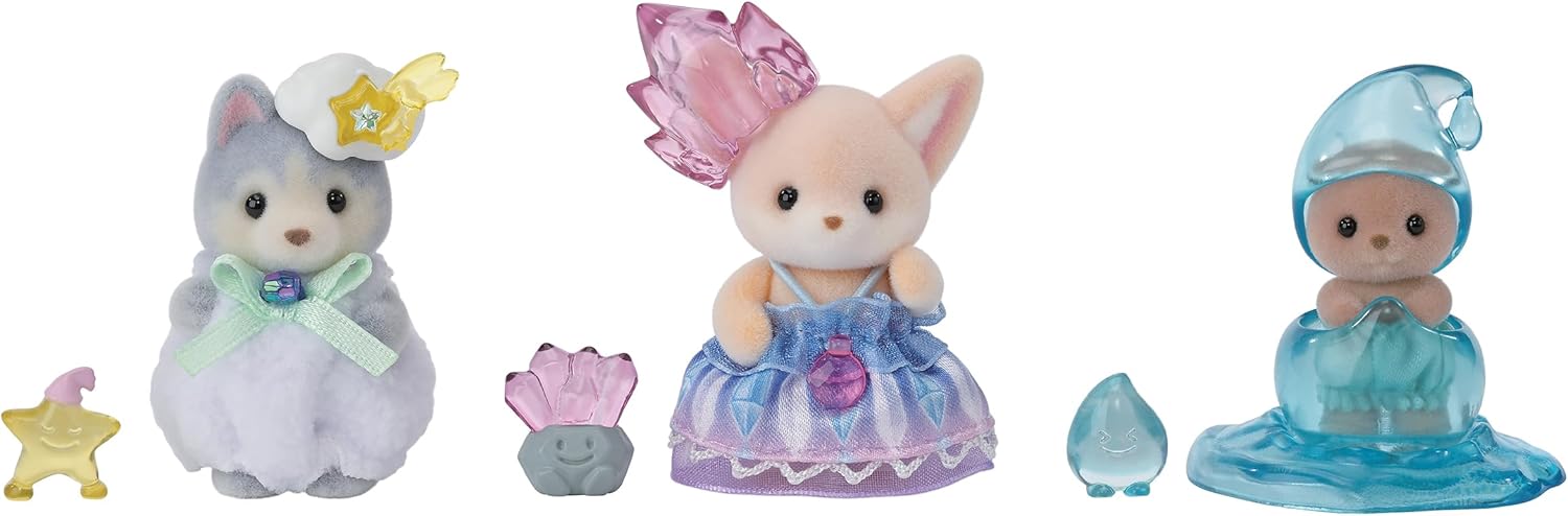 EPOCH Sylvanian Families Dolls 【 Fairy Forest Magical Baby Set 】 F-44 Safety Toy Mark Certified, Toy for Ages 3 Years and Up, Dollhouse