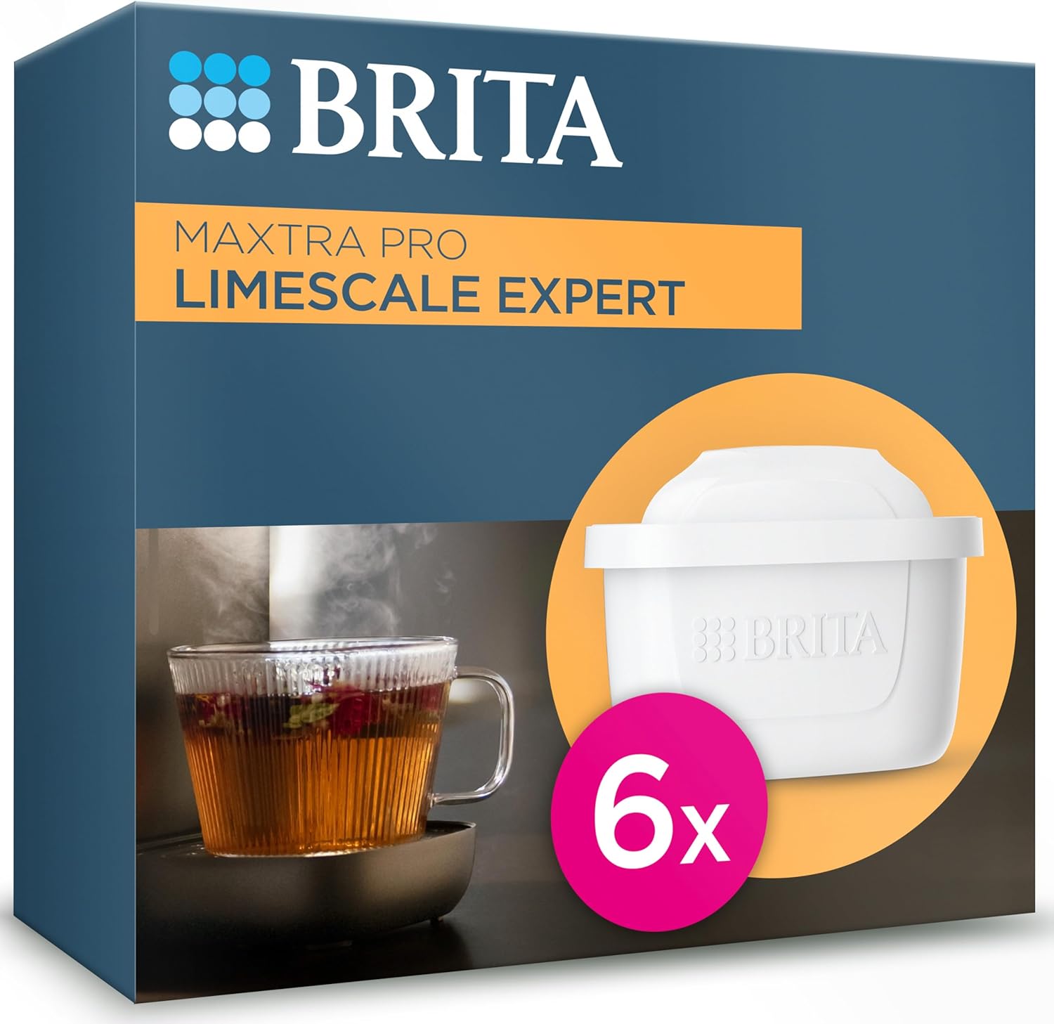 BRITA MAXTRA PRO Limescale Expert Water Filter Cartridge 6 Pack (New) - Original BRITA Refill for Ultimate Appliance Protection, reducing impurities, Chlorine and Metals (Package May Vary)