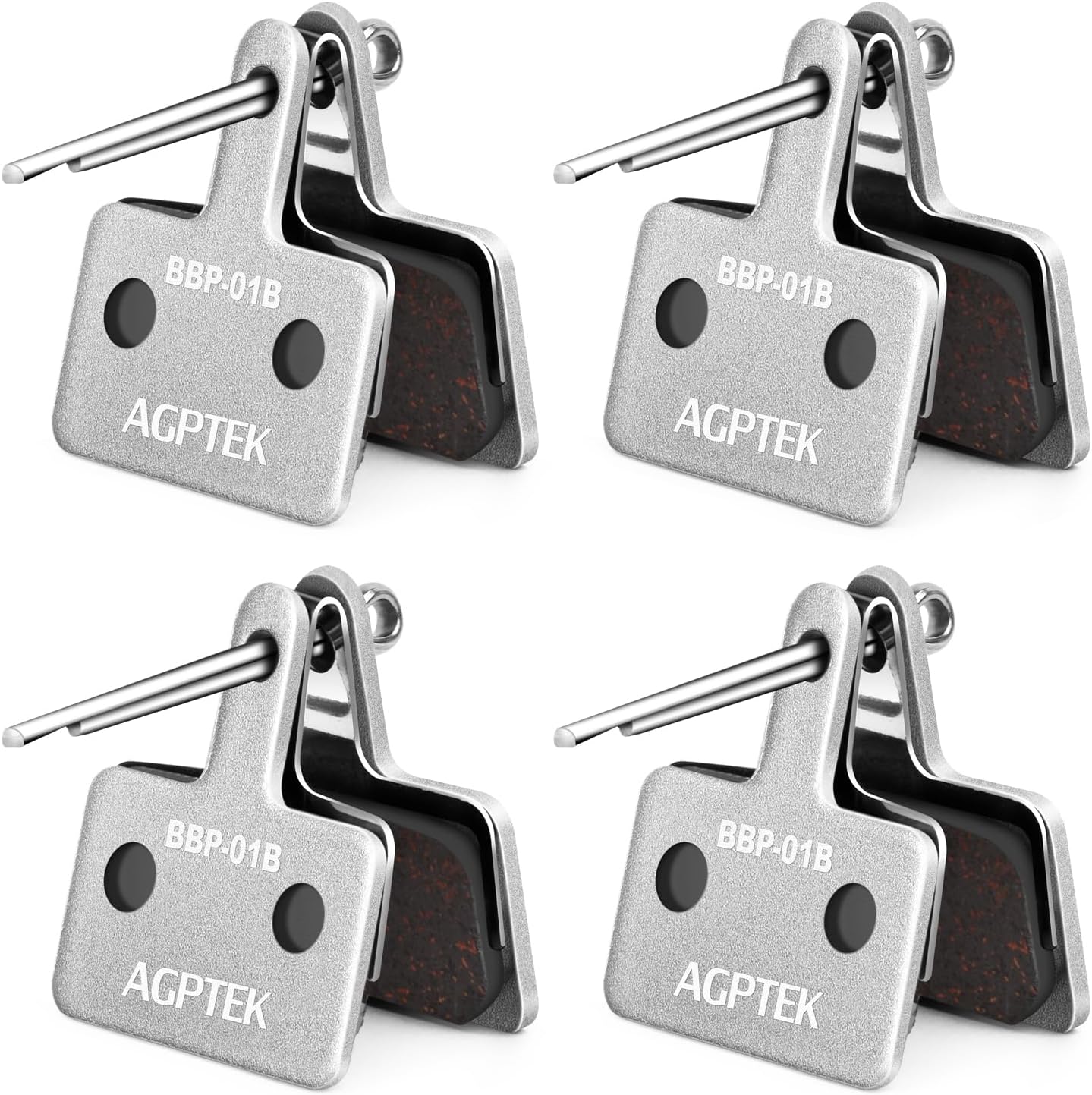 AGPTEK Bike Brake Pads 4 Pairs Disc Brake Pads for Bicycle, Compatible with Shimano B01S M515 M525 C501 C601 M415 M416 M485
