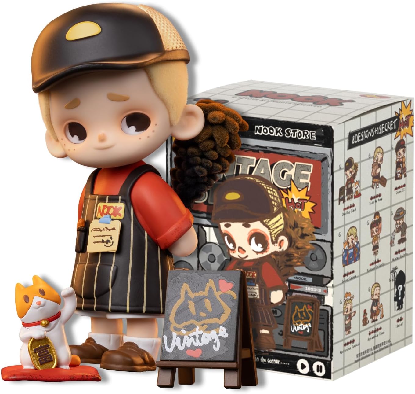 52TOYS Nook in Vintage Store Series Action Figure Blind Box, Collectible Toy Kawaii Creative Gift Room Decor Desktop Decoration 3.5 Inch, Gift for Birthday Party