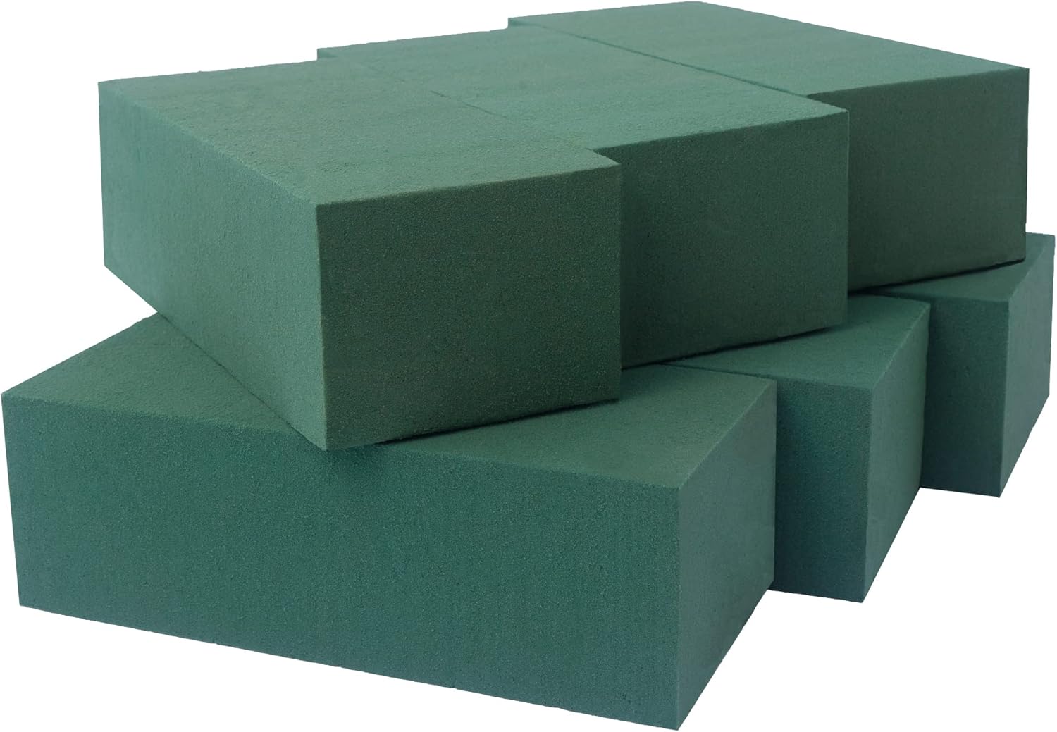 FLOFARE Pack of 6, Dry and Wet Floral Foam Blocks for Fresh and Artificial Flowers, Each (7.8” L x 3.5” W x 2.4” H), for Wedding, Birthdays, Home, Office, and Garden Decorations