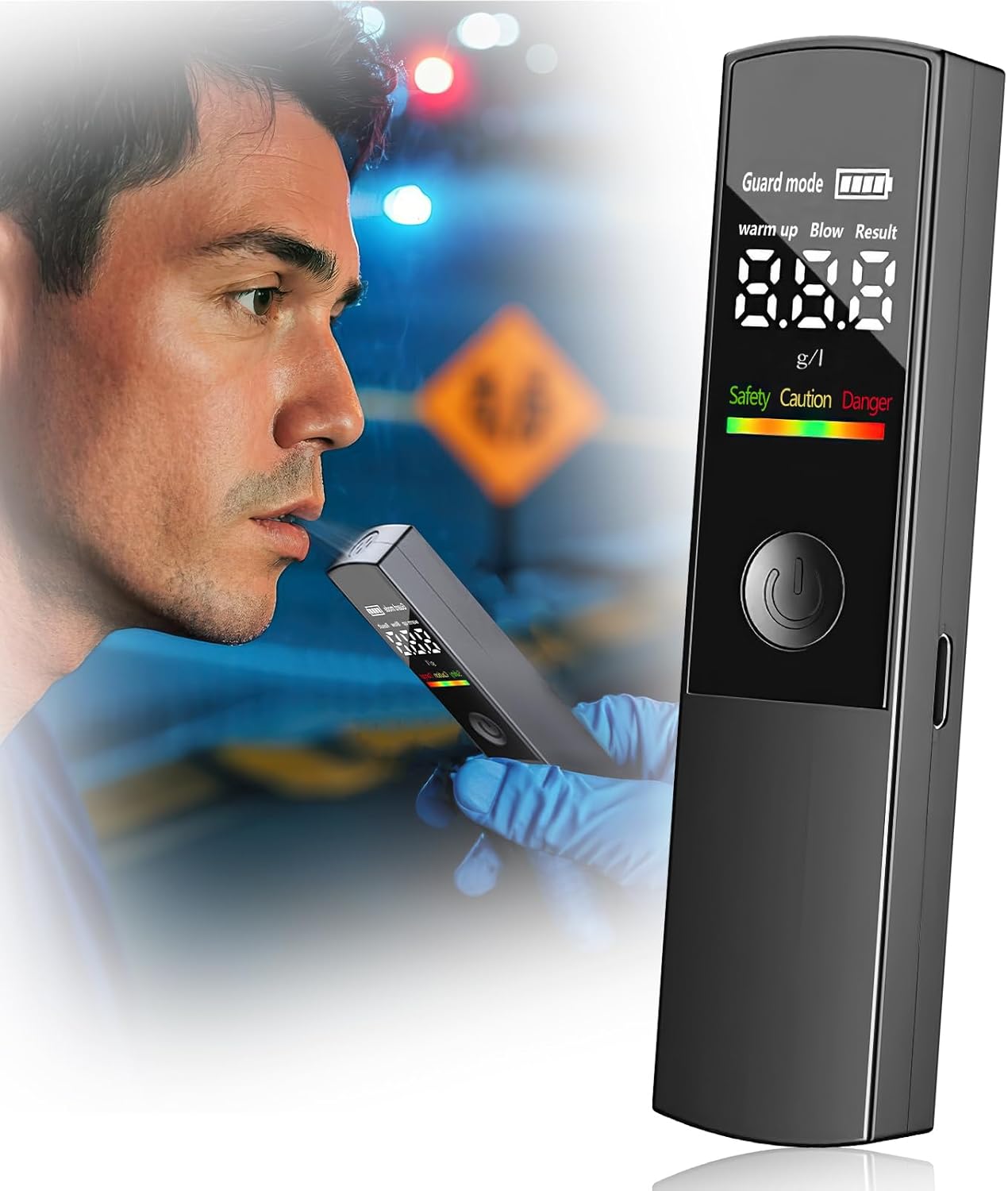 Cncedi Alcohol Breathalyzer Tester, No Need for Mouthpieces, PortableAlcohol Tester with Digital LCD Screen and Beep Warning for UK Home Personal and Professional Use