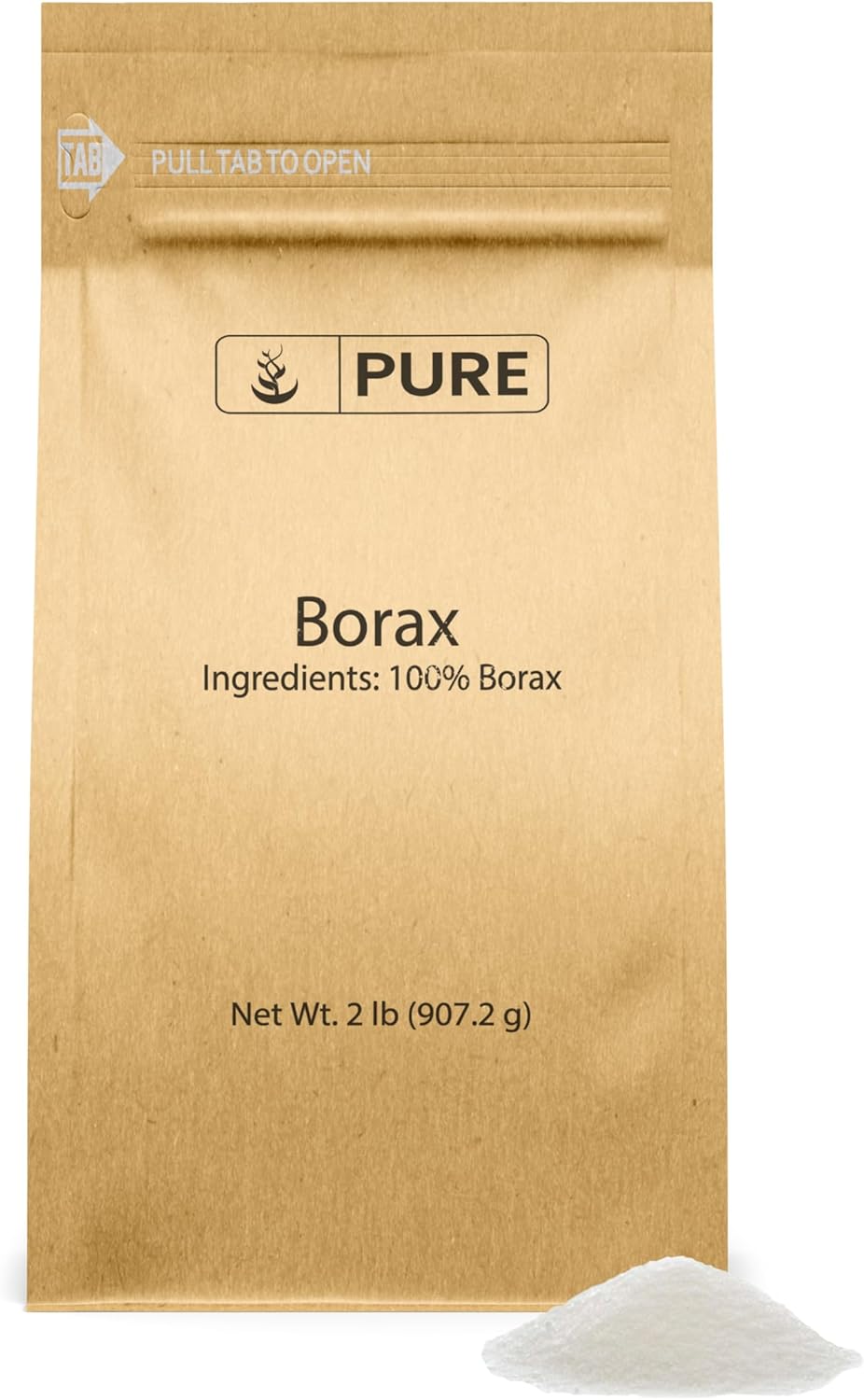 PURE ORIGINAL INGREDIENTS Borax Powder (2 lb) Sodium Borate, Multipurpose Cleaning Agent, Ideal Slime Ingredient