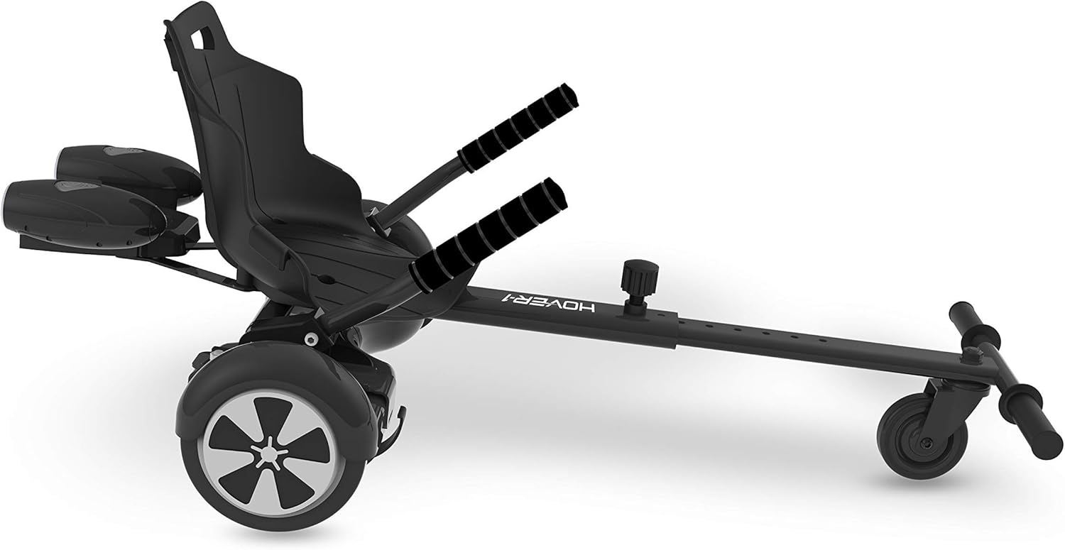 Hover-1 Falcon-1 Buggy Attachment | Turbo LED Lights, Compatible with All 6.5" & 8" Hoverboards, Hand-Operated Rear Wheel Control, Adjustable Frame, Easy Install