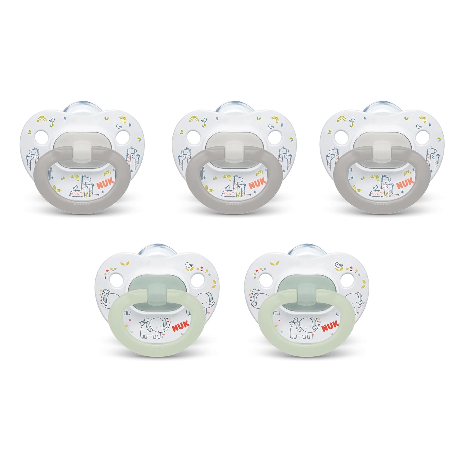 NUK Comfy Orthodontic Pacifiers for 0-6 Months – BPA-Free, 5-Pack, Soft & Durable Design for Baby Comfort