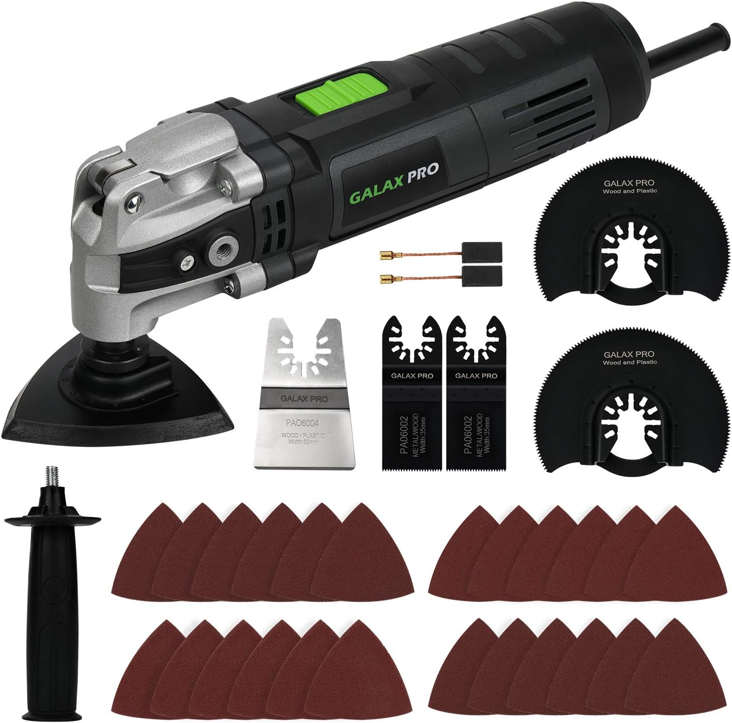 GALAX PRO Oscillating Tool, 400W Multifunction Tool,6 Variable Speed - Oscillating Vibration Angle 4 Degrees,Quick Change System with 30 PCS Accessories for Cutting, Sanding and Grinding