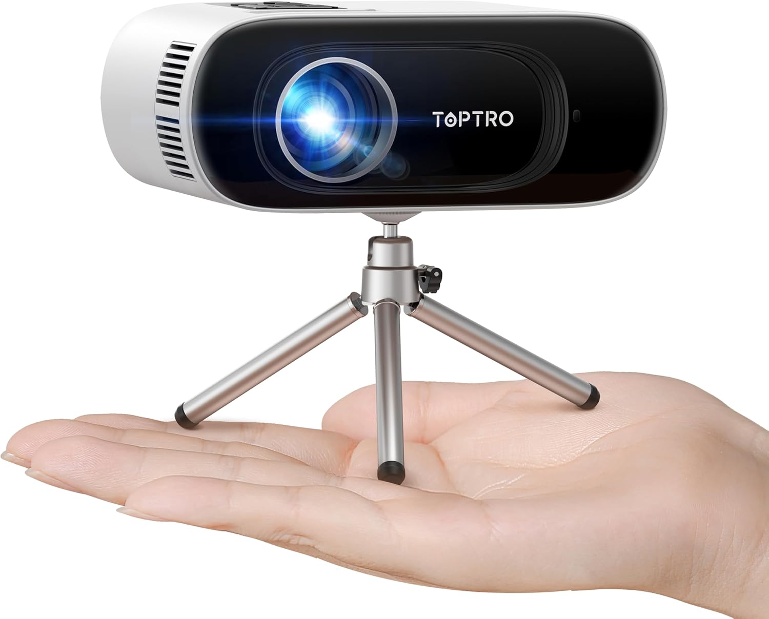 Mini Projector【Auto Vertical Keystone 】TOPTRO Portable Projector FHD 1080P, Smart Projectors with 20000 Lumen WiFi 6 Bluetooth, Small Video Projectors for Home Cinema, Bedroom, Outdoor, Kids Gifts