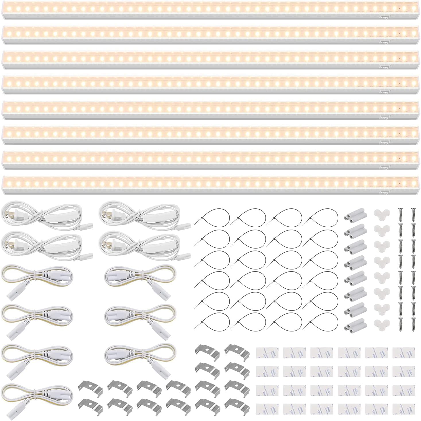 Barrina T5 Grow Lights, Full Spectrum, 2ft 80W (8 x 10W, 500W Equivalent), LED Grow Light Strip for Greenhouse, Plant Grow Shelf, Plug and Play Easy Installation, Yellow, 8-Pack