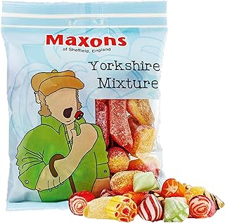 Maxons Yorkshire Mixture Toffee | Fruit Mix Candies | from England | Classic English Sweets Assortment | Real Mint Flavored Boiled Sweets | British Food | 8.82 Oz (250g)