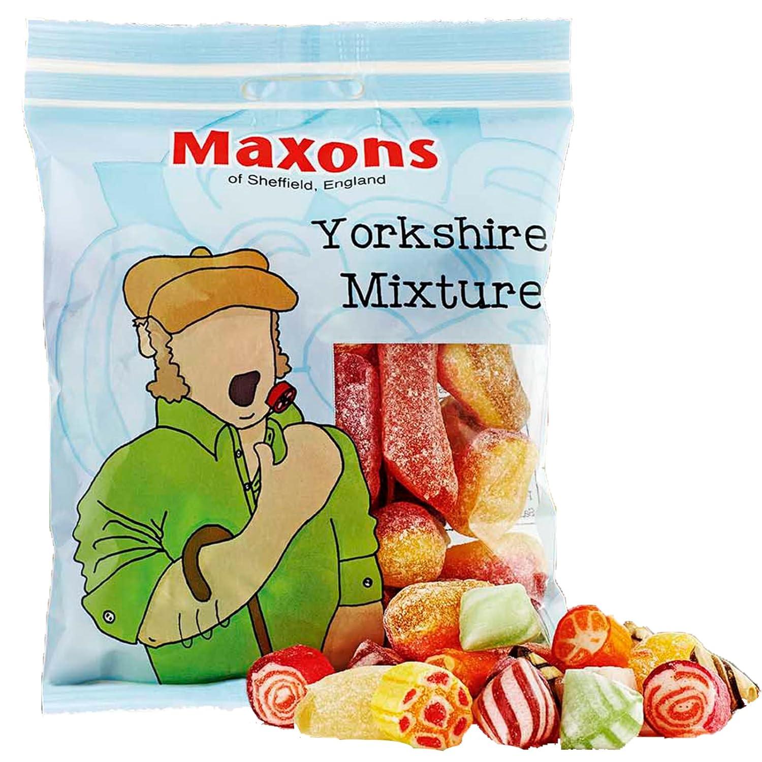 Maxons Yorkshire Mixture Toffee | Fruit Mix Candies | from England | Classic English Sweets Assortment | Real Mint Flavored Boiled Sweets | British Food | 8.82 Oz (250g)