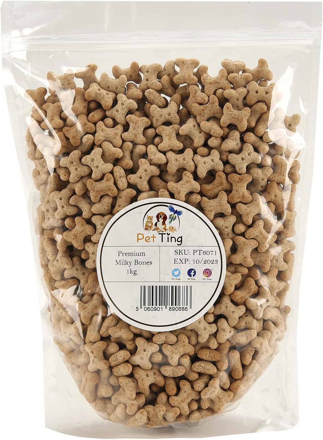 Premium Milky Dog Bone Biscuit 1kg (Milky Bones)
