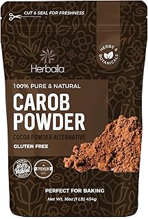Carob powder, 1 lb. Raw Carob Powder, Carob Flour, Chocolate Substitute Carob, Unsweetened Carob Powder, Carob Chocolate Cocoa Powder Alternative. All Natural, Vegan, Paleo, Non-GMO.