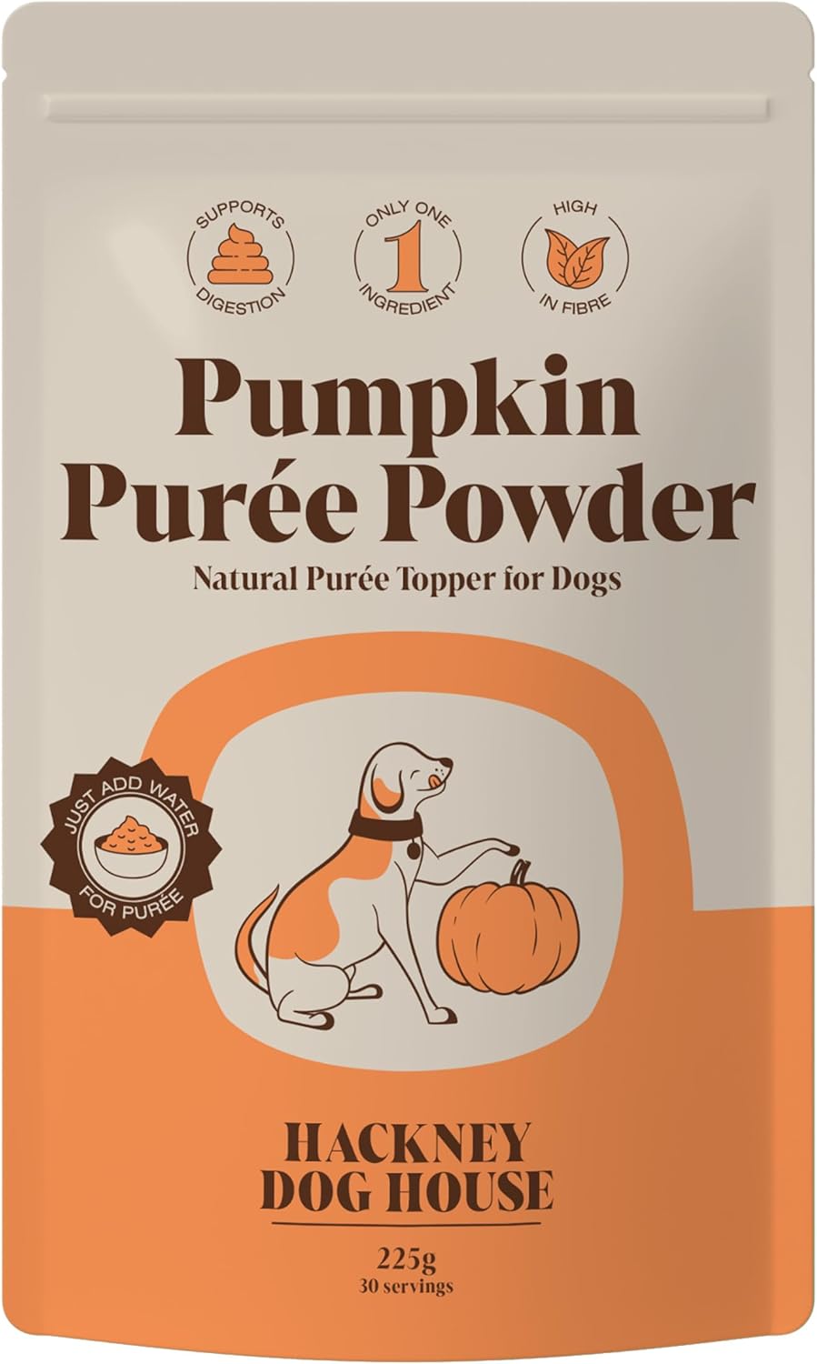 Pumpkin Powder for Dogs (225 grams) | Create Natural Pumpkin Purée | UK Canned Pumpkin Alternative | High Fibre Topper (30 Daily Servings) | Hackney Dog House