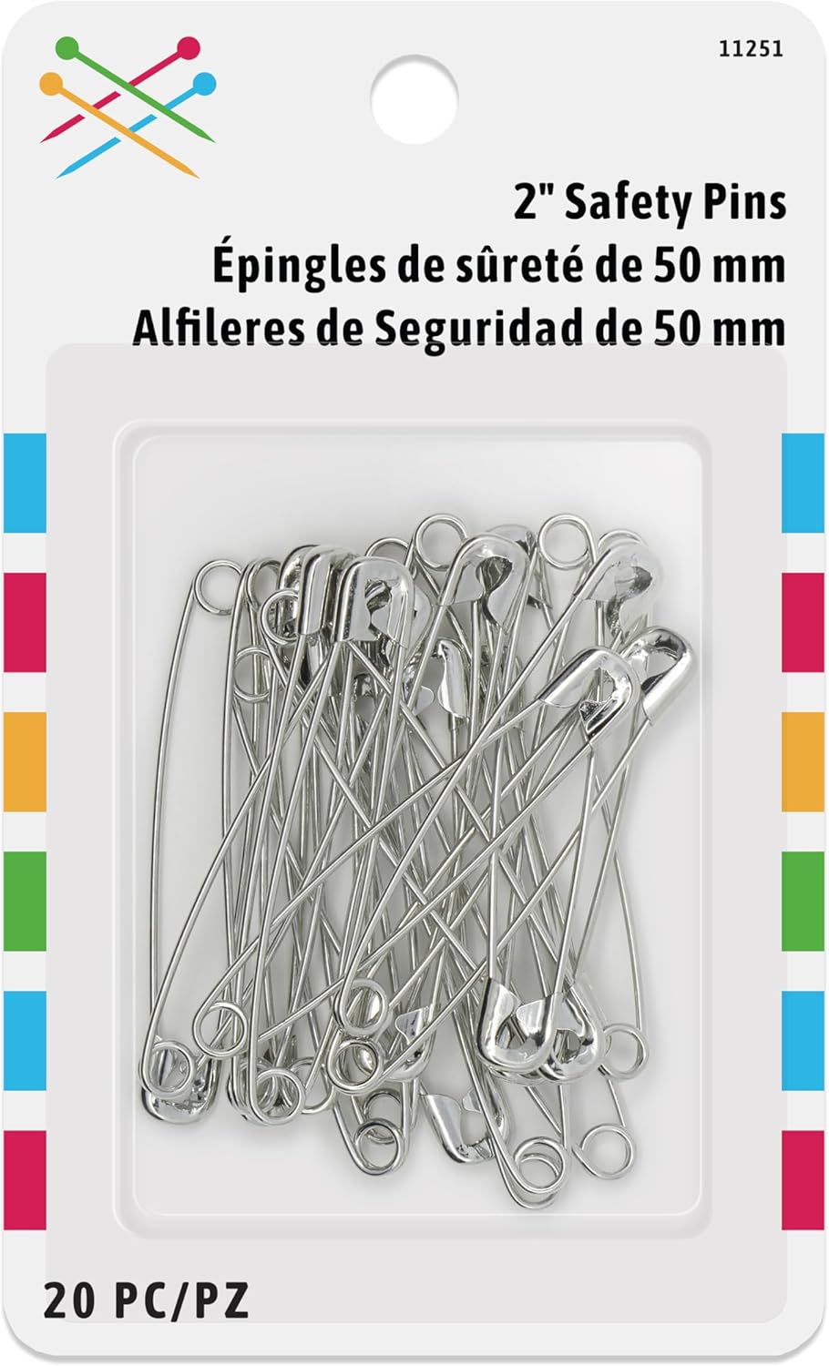 Prym Large 20 PC Safety Pins, L, Zinc Count