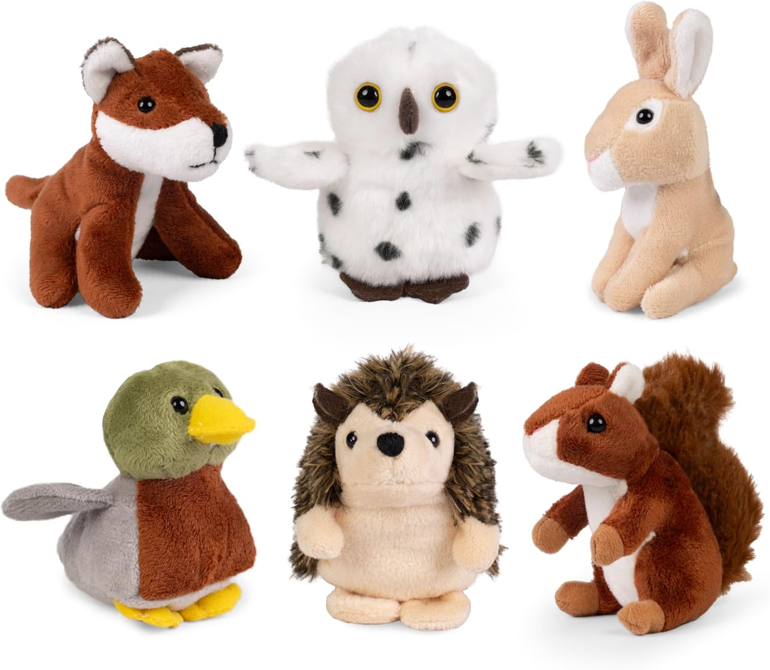 Living Nature Wildlife Buddies, 6 x Realistic Mini Cuddly Woodland Toys, Naturli Eco-Friendly Plushies, 9cm