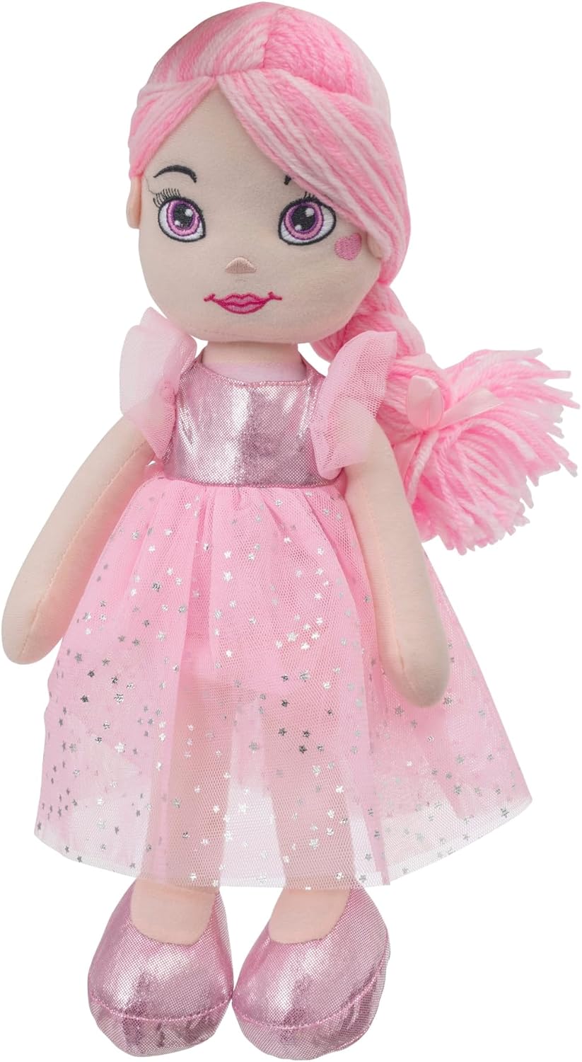 HTI Rosie Rag Doll for Toddlers – Soft-Bodied Cuddly First Doll for Girls & Boys – Plush Fabric Baby Toy for Comfort & Imaginative Play – Age 18 Months+ – Pink