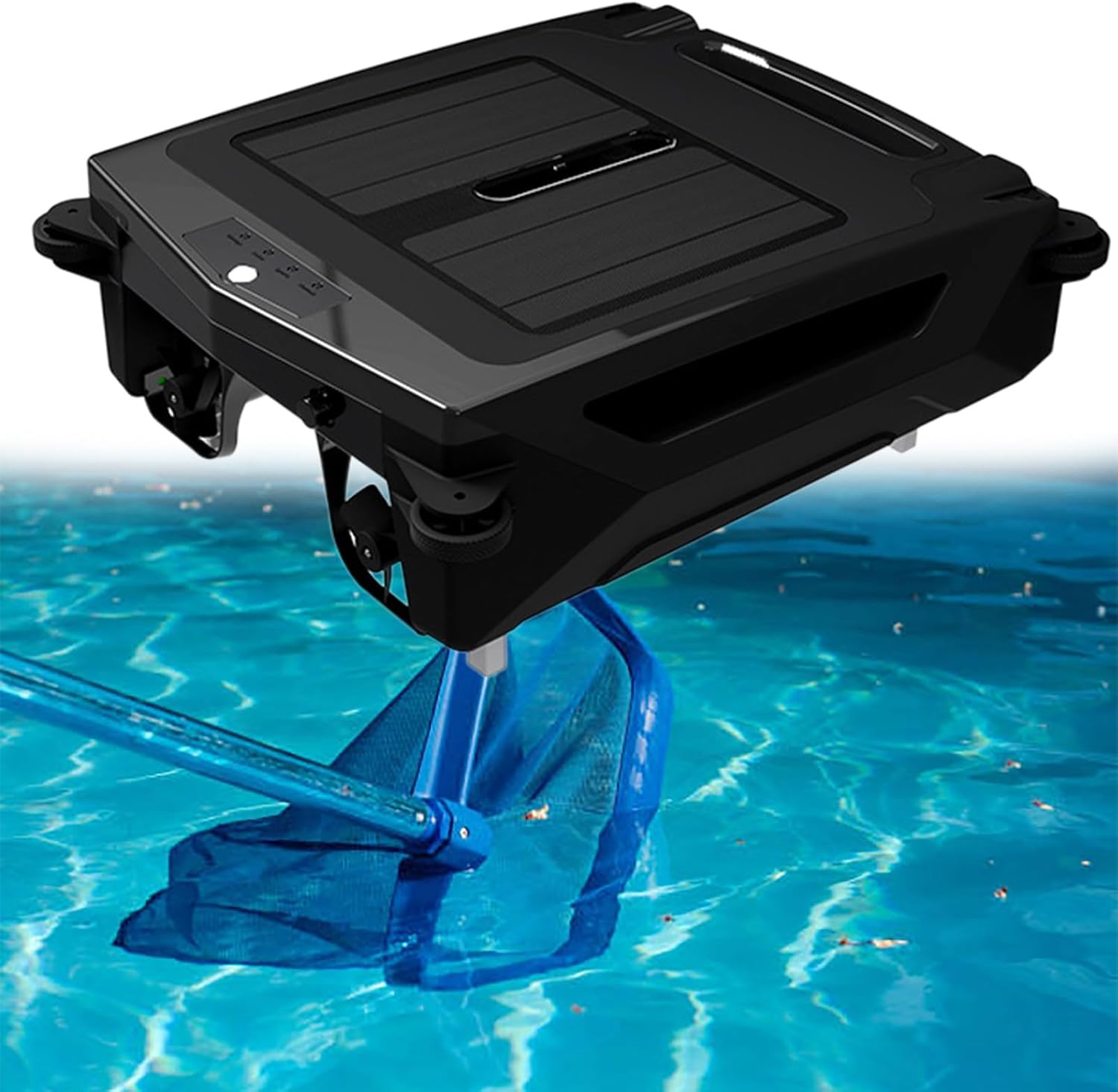 Solar Powered Automatic Robotic Pool Skimmer Cleaner,Solar Pool Cleaner Dual Mode ＆ Overnight Continuous Cleaning, for All Swimming Pool