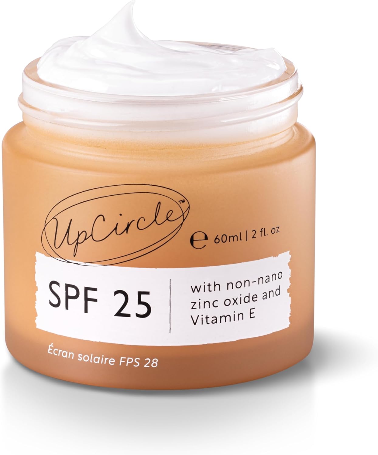 UpCircle SPF 25 Mineral Sunscreen 60ml -Reef-Safe,Non-Nano Zinc Oxide and Lightweight-Raspberry Seed Oil Defends Against Free Radicals + Glycerin To Plump Skin- Face & Body, Vegan + Cruelty-Free