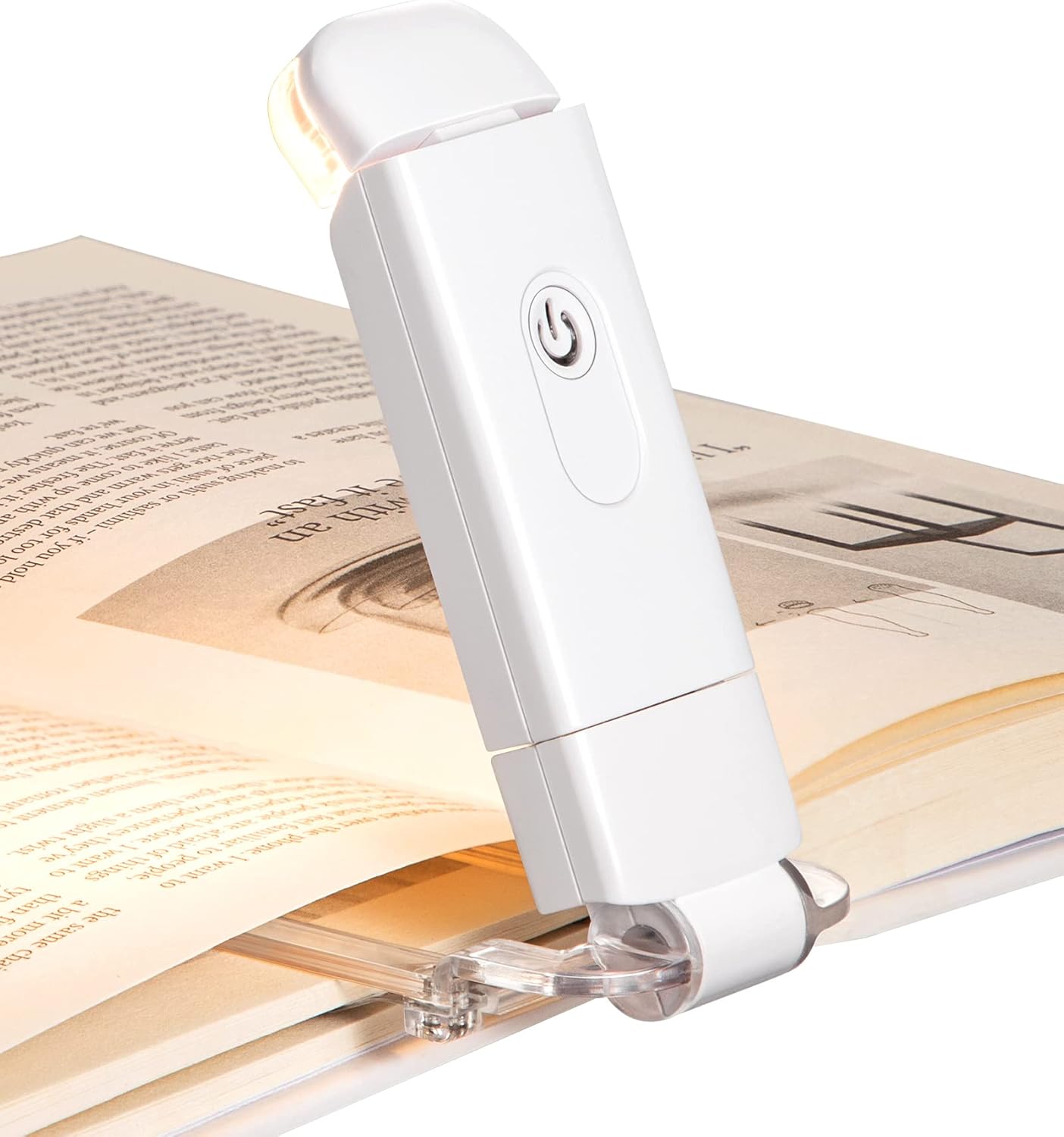 DEWENWILS USB Rechargeable Book Reading Light, 3000K Warm White, Brightness Adjustable Clip on LED Bookmark Lamp at Night in Bed, Portable Booklight for Bookworms, Kids