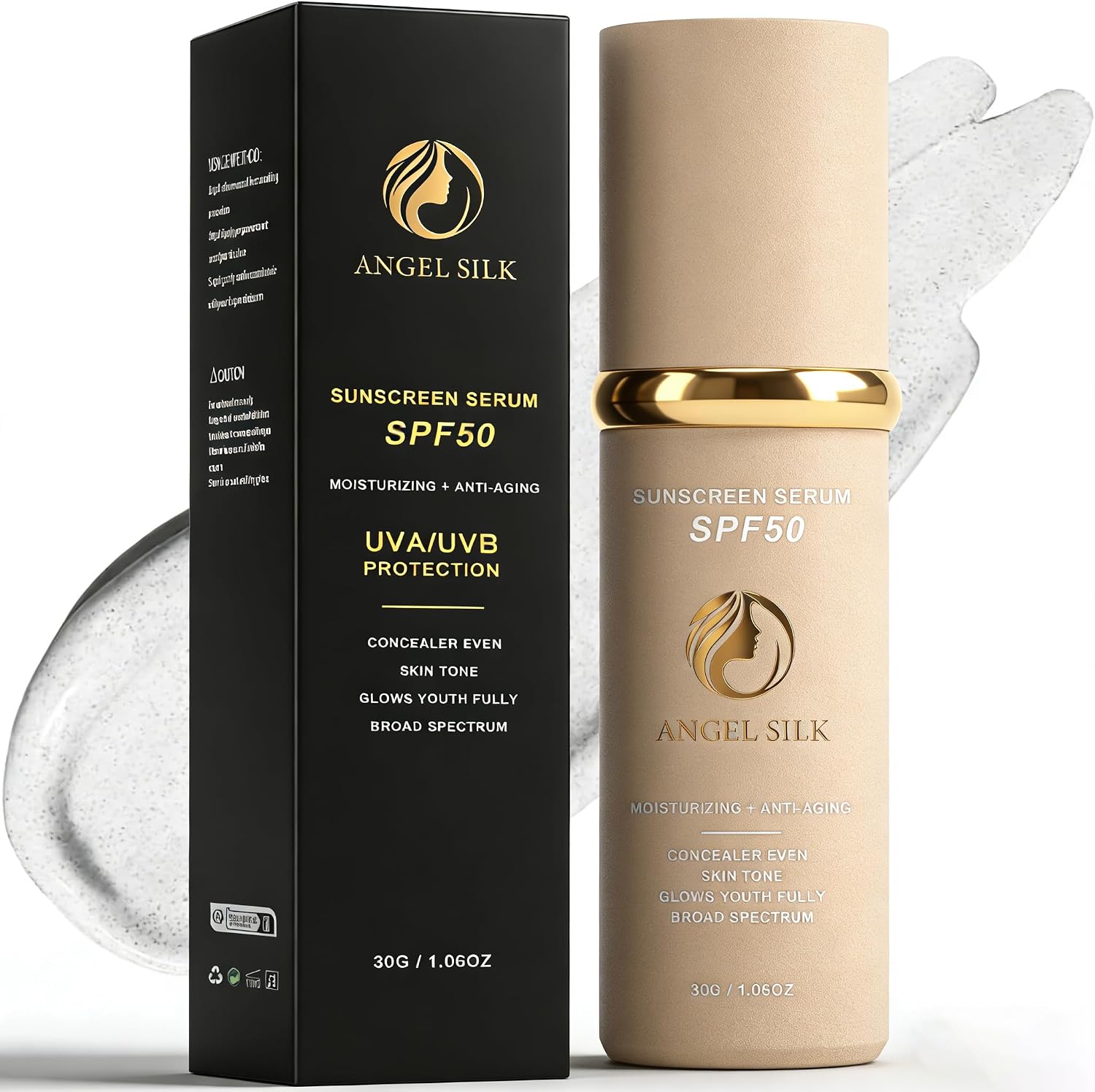 ANGEL SILK Color Changing Foundation for Mature Skin, SPF 50-30ML