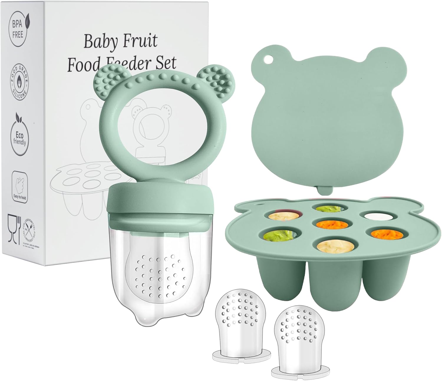 WeSweet Baby Fruit Feeder - Silicone Fruit Feeder for Babies- Breastmilk Popsicle Freezer Molds for Baby Teething & Infant Self Feeding
