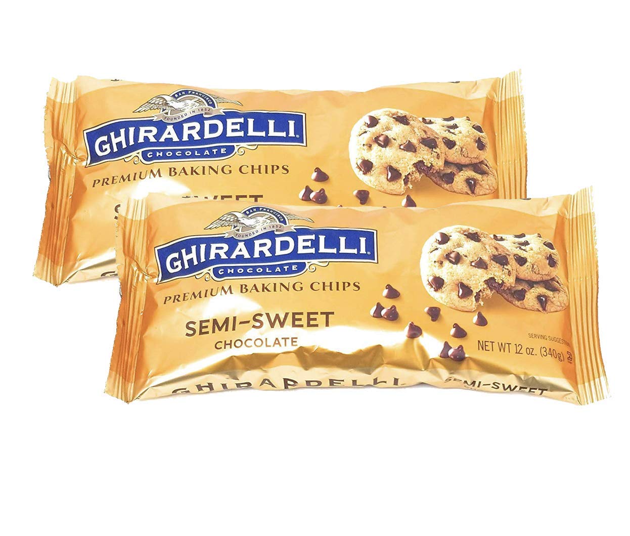 Ghiradelli Semi Sweet Premium Baking Chocolate Chips-12 oz (2 pack bundle)